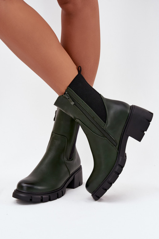 Botas femininas Klocke Eko Pele cor cáqui Kyra