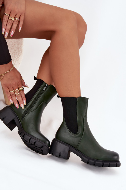 Botas femininas Klocke Eko Pele cor cáqui Kyra