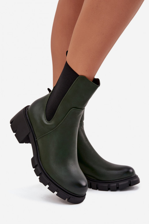 Botas femininas Klocke Eko Pele cor cáqui Kyra