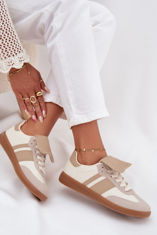 Baixo À modalo de tênis FemininoEMyParainiętym Językiem bege Ardira