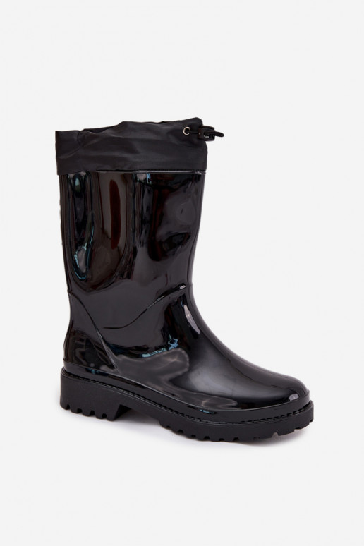 Botas de borracha Feminino com fecho de pressão cor preta Kessia Botas de borracha Feminino com fecho de pressão cor preta Kessia
