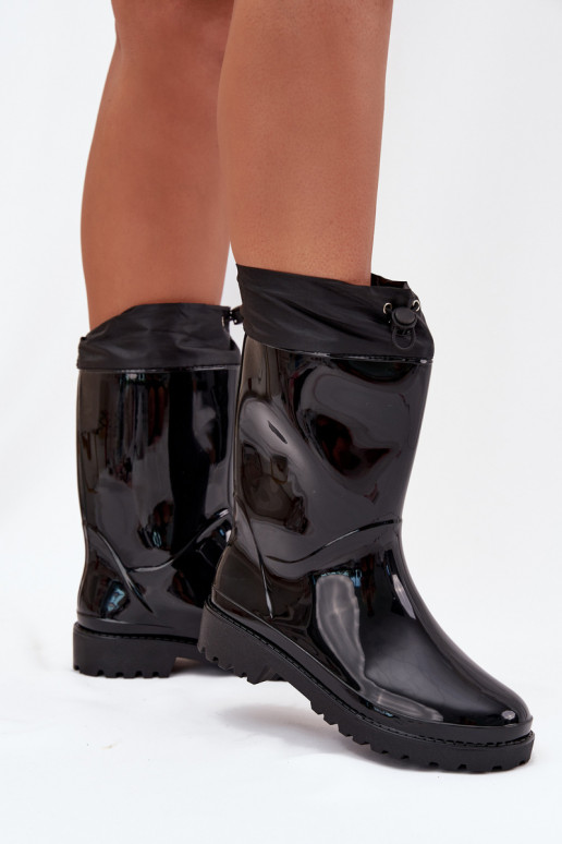 Botas de borracha Feminino com fecho de pressão cor preta Kessia Botas de borracha Feminino com fecho de pressão cor preta Kessia