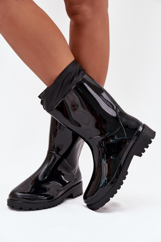 Botas de borracha Feminino com fecho de pressão cor preta Kessia Botas de borracha Feminino com fecho de pressão cor preta Kessia