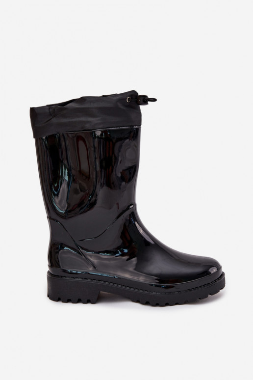 Botas de borracha Feminino com fecho de pressão cor preta Kessia Botas de borracha Feminino com fecho de pressão cor preta Kessia