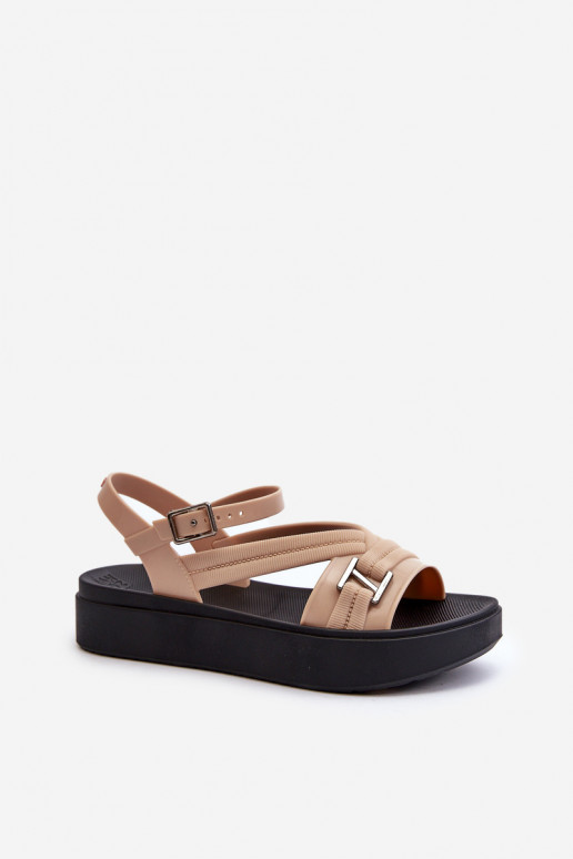 Perfumado Sandálias femininas com uma plataforma ZAXY LL285063 bege