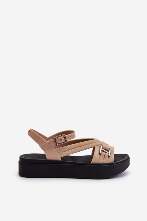 Perfumado Sandálias femininas com uma plataforma ZAXY LL285063 bege