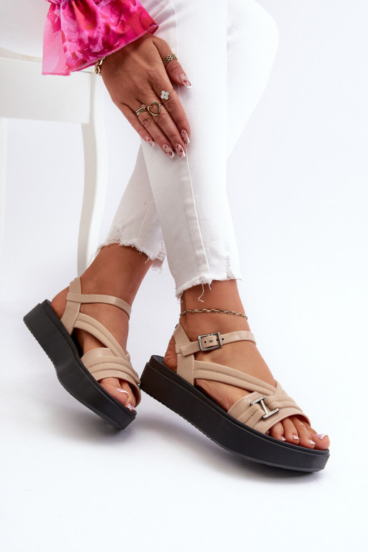 Perfumado Sandálias femininas com uma plataforma ZAXY LL285063 bege