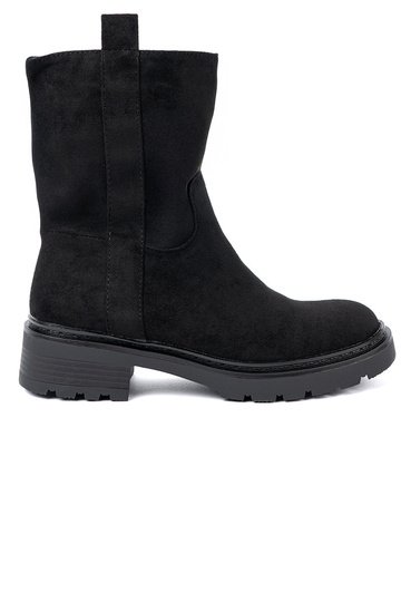 À moda sapato no tornozelo z grubą, czarną podeszParaą 2