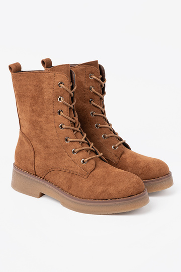 Conveniente botas de montaria altas Para kolorze karmeloParaym em uma sola plana