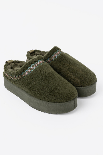 cor cáqui, miękkie sapato a'la Botas de neve bez pięty