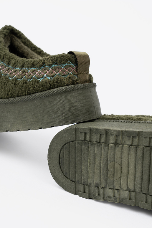 cor cáqui, miękkie sapato a'la Botas de neve bez pięty