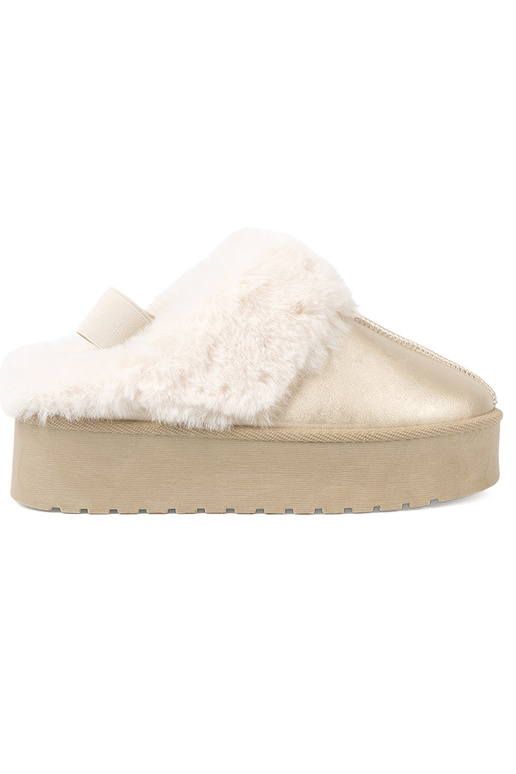 cor dourada sapato a'la Botas de neve z cor brancam casaco