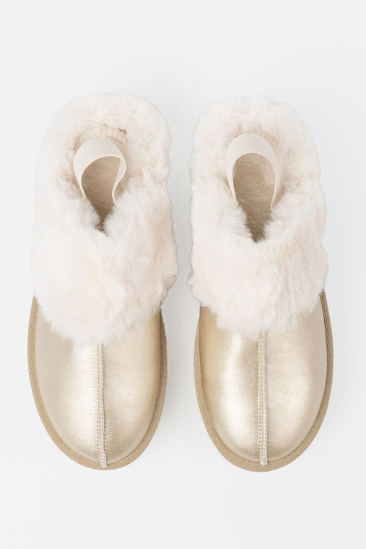 cor dourada sapato a'la Botas de neve z cor brancam casaco