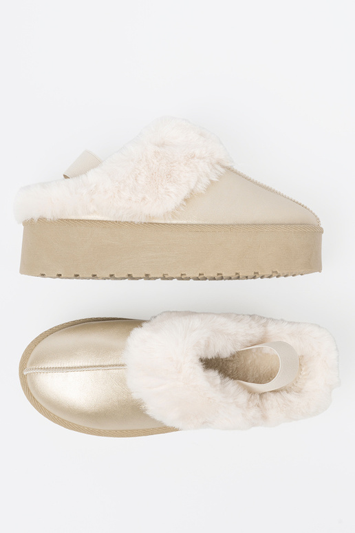 cor dourada sapato a'la Botas de neve z cor brancam casaco