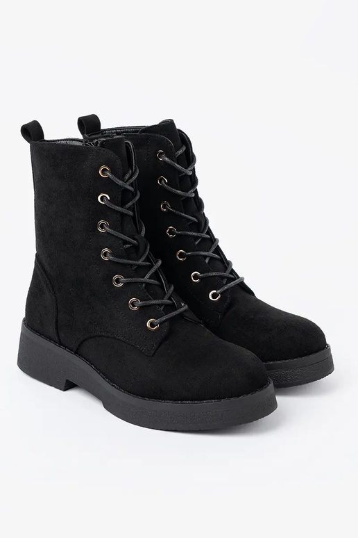 Conveniente botas de montaria altas Para kolorze cor pretam em uma sola plana