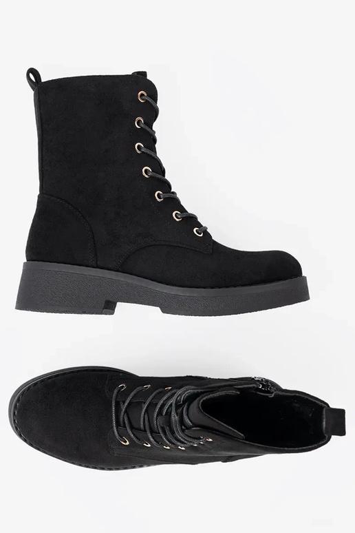 Conveniente botas de montaria altas Para kolorze cor pretam em uma sola plana