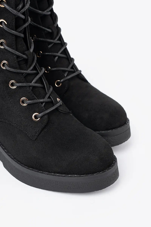 Conveniente botas de montaria altas Para kolorze cor pretam em uma sola plana