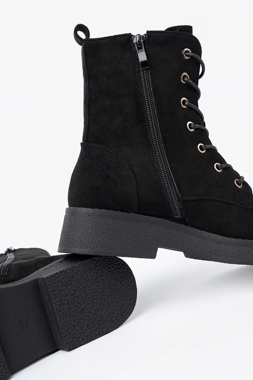 Conveniente botas de montaria altas Para kolorze cor pretam em uma sola plana