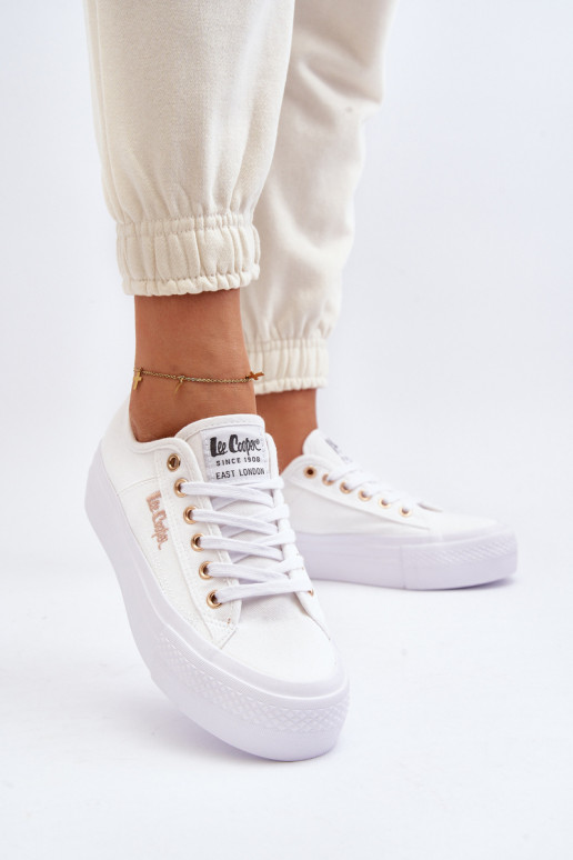 Sapatos plataforma femininos Lee Cooper LCW-24-31-2725 branco