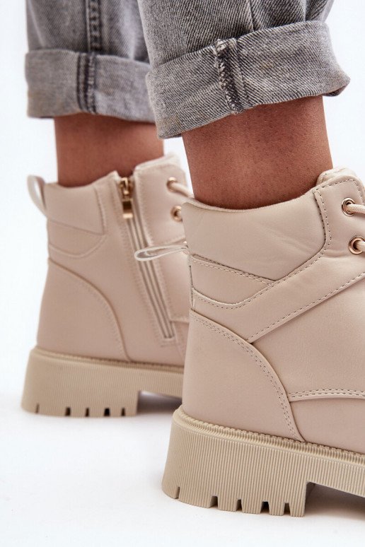 Feminino sapato com zíperes aquecimento bege Gremiva