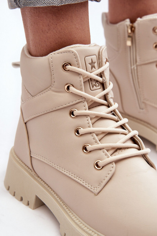 Feminino sapato com zíperes aquecimento bege Gremiva