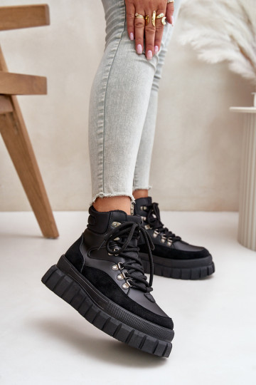 Feminino aquecimento Botas sapato com uma plataforma cor preta Jelenia 2