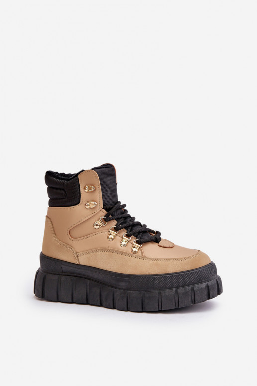 Feminino aquecimento Botas sapato com uma plataforma cor marrom Jelenia Feminino aquecimento Botas sapato com uma plataforma cor marrom Jelenia