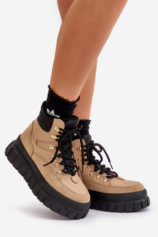Feminino aquecimento Botas sapato com uma plataforma cor marrom Jelenia Feminino aquecimento Botas sapato com uma plataforma cor marrom Jelenia