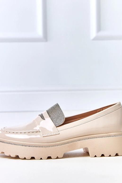 Mocassins cor areia em material...