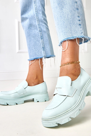 Mocassins femininos azuis de couro sintético Kirna 2