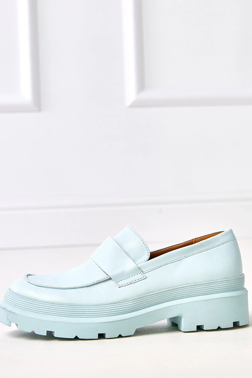 Mocassins azuis de couro sintético... Mocassins azuis de couro sintético...