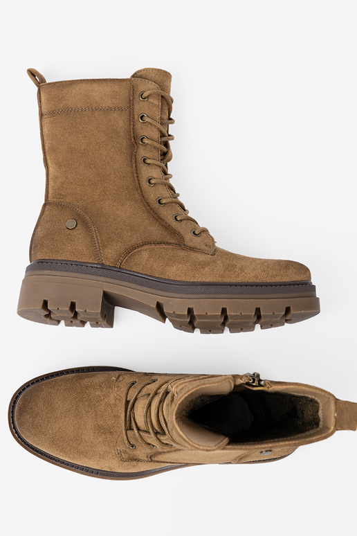 À modalo clássico de camurça botas de montaria altas Para odcieniu brązu