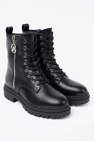 À moda cor preta botas de montaria altas z metaloParaym detalem