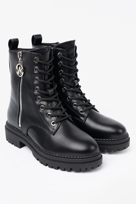 À moda cor preta botas de montaria altas z metaloParaym detalem