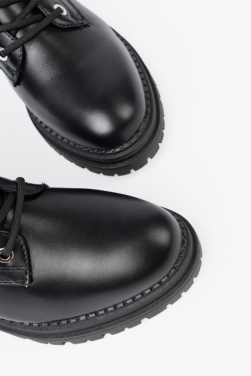 À moda cor preta botas de montaria altas z metaloParaym detalem