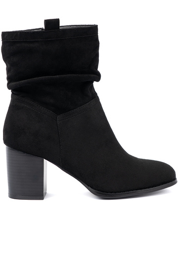 cor preta de camurça botas com top babado 2