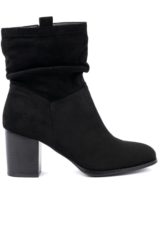 cor preta de camurça botas com top babado