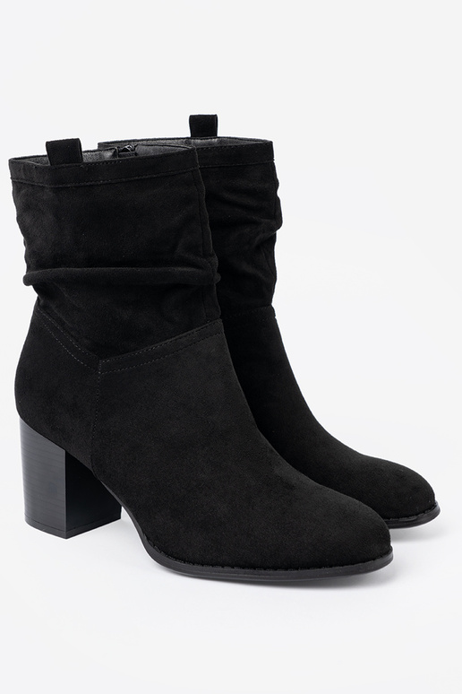cor preta de camurça botas com top babado