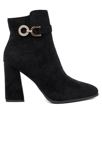 Estilo elegante cor preta sapato z biżuteryjnym akcentem 2