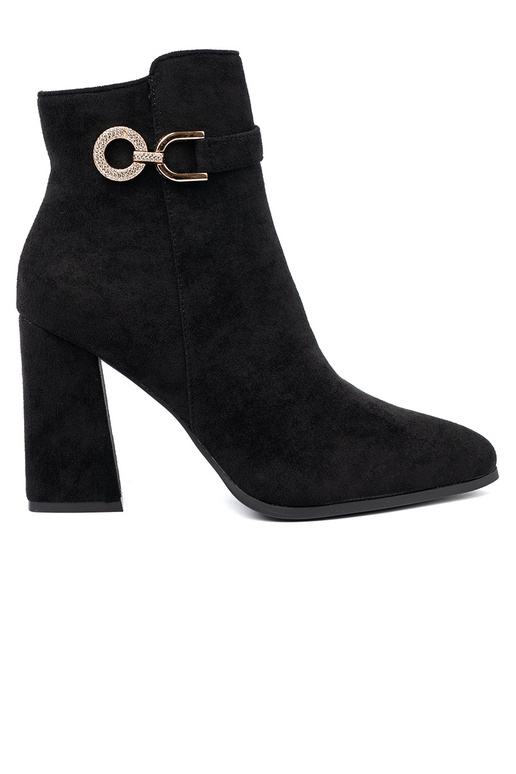 Estilo elegante cor preta sapato z biżuteryjnym akcentem