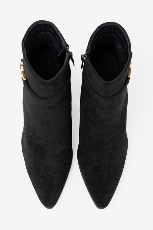 Estilo elegante cor preta sapato z biżuteryjnym akcentem