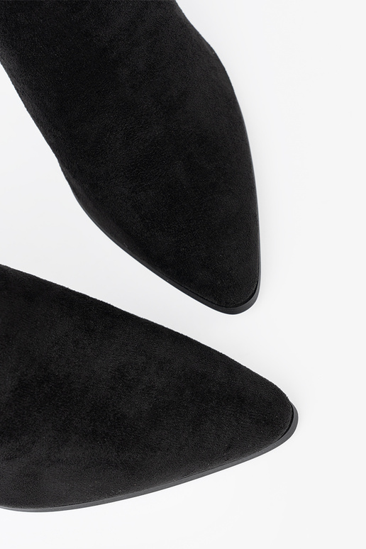 Estilo elegante cor preta sapato z biżuteryjnym akcentem