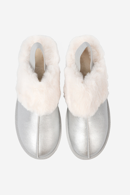 cor prata Botas de neve com um casaco de pele i platformą