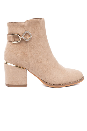 Estilo elegante sapato bege com fivela decorativa 2