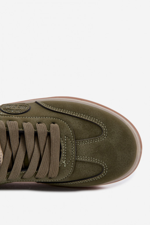 À modalo de tênis Tem que sercho Baixo Big Star SS174022 HI-POLY SYSTEM cor cáqui