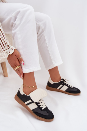 Baixo À modalo de tênis FemininoEMyParainiętym Językiem cor preta Ardira