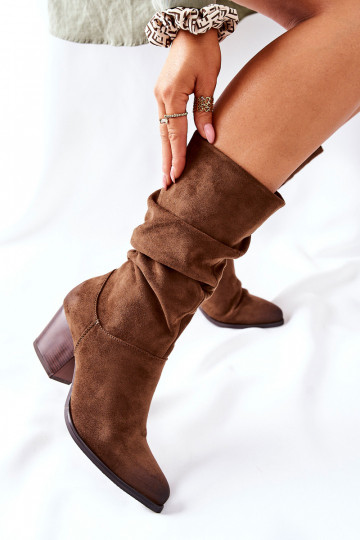 Feminino botas de camurça cor marrom Ranafast 2