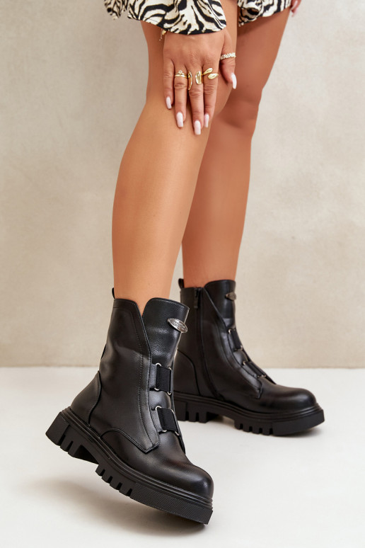 aquecimento Botins de trabalho Feminino Casal o castelo Eko Pele cor preta Tem que serilyra