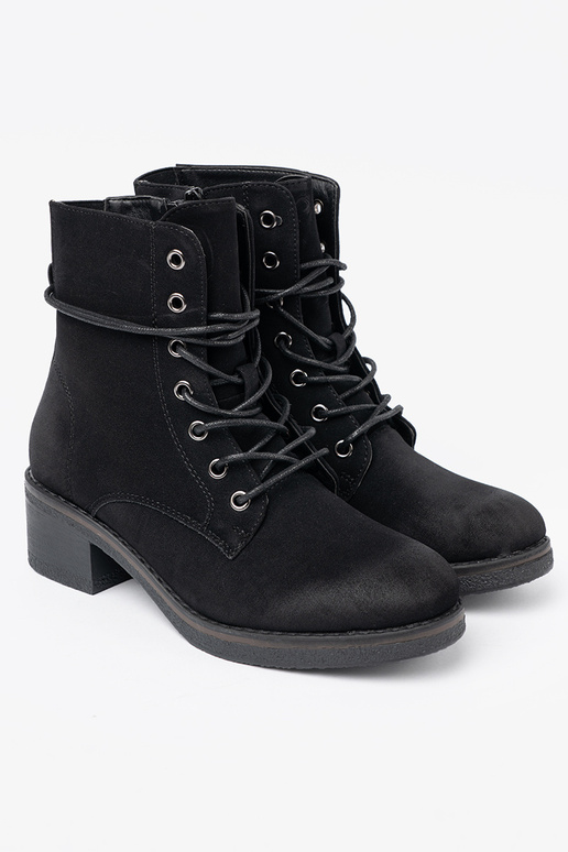 cor preta sapato amarrado com salto baixo