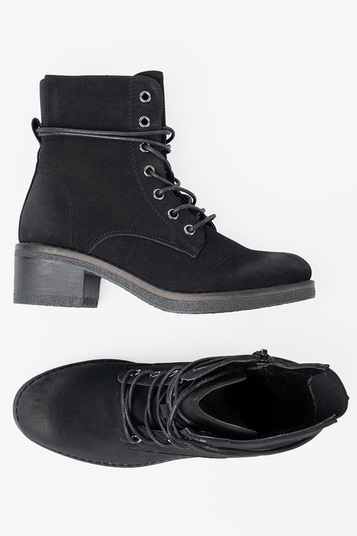 cor preta sapato amarrado com salto baixo